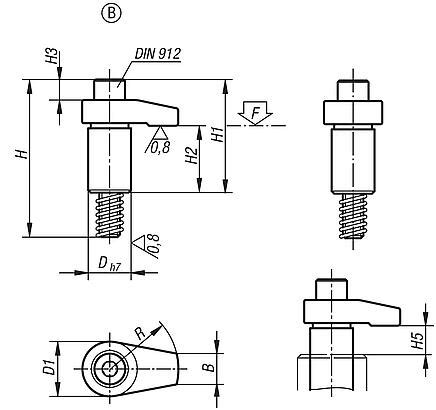 Hook clamps ground, Form B | norelem