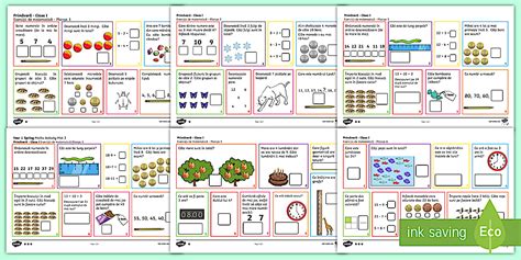 Primăvara - Planșe cu activități matematice