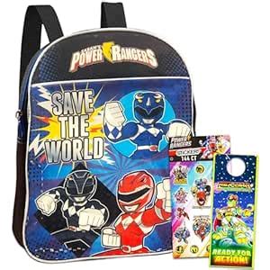 Power Rangers Backpack Preschool Boys Set with Superhero Stickers ...