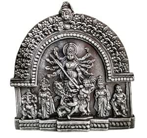 Buy Mukherjee Handicrafts Terracotta Maa Durga Sherawali Maa Wall ...