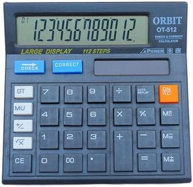 Orbit 12 Digit Large Display 112 Steps Check & Correct Basic Calculator ...