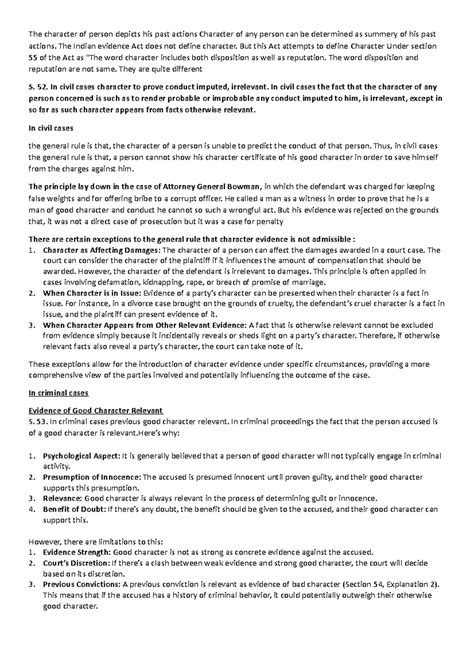 Character WHEN Relevant - The character of person depicts his past ...