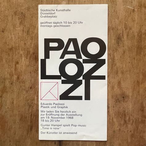 【インヴィテーションカード】Eduardo Paolozzi Plastik und Graphik エドゥアルド・パオロッツィ ...