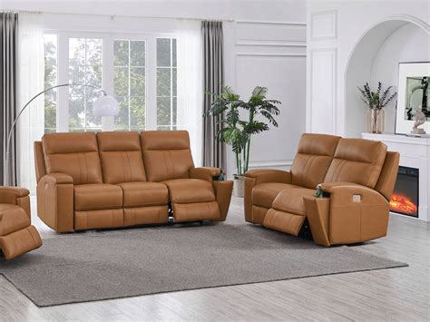 Sullivan Reclining Genuine Leather Sofa and Love Seat