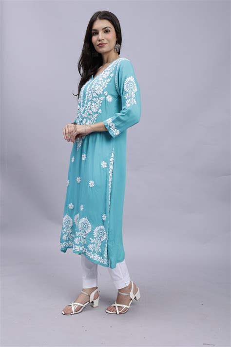 Seva Chikan Hand Embroidered Modal Cotton Lucknowi Chikankari Kurta