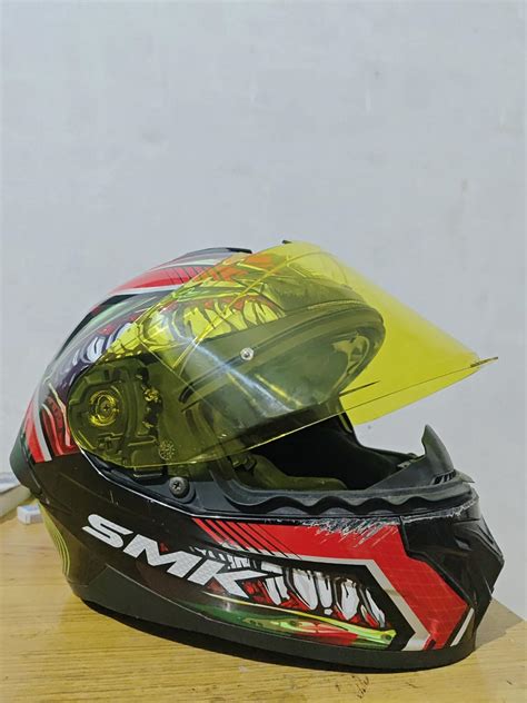 SMK Helmets - Typhoon Helmet Visor Color - Yellow Night Vision : Amazon ...