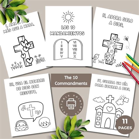 10 Commandments in Spanish Printable Coloring Pages for Preschoolers ...