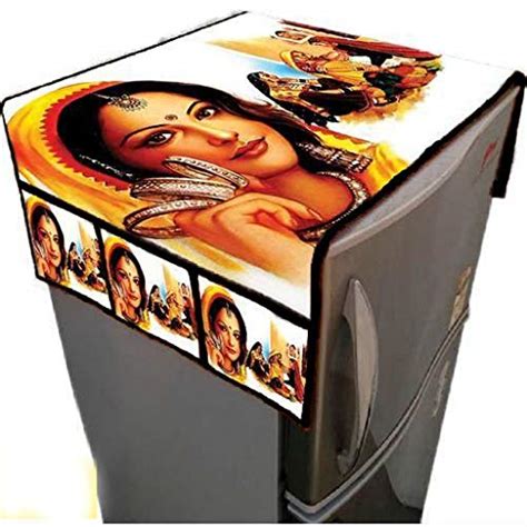 AAZEEM Digital Printed Jute Fridge Top with Non Woven Back 22" X 32 ...