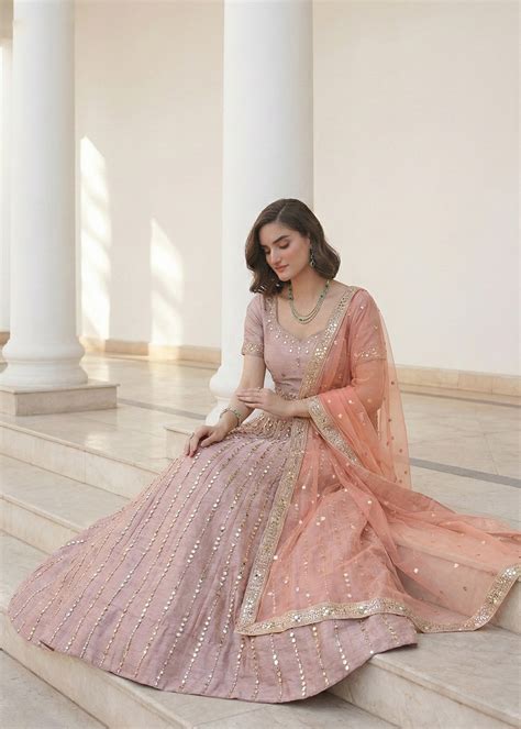 Buy Wedding Wear Lehenga Choli - Mirror Work Pastel Pink Lehenga Choli ...