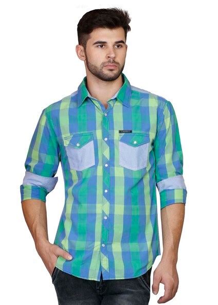 Buy Green WITH Checked Shirt | AJIO