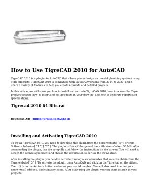 Fillable Online TigreCAD 2010 is a plugin for AutoCAD that allows you ...