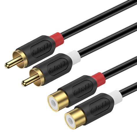 J&D 2RCA to 2RCA Cable, RCA Cable Gold-Plated [Audiowave Series] 2 RCA ...