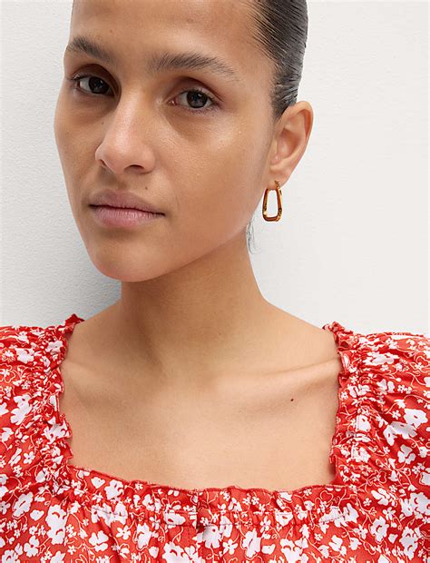 Buy Printed Square Neck Puff Sleeve Blouse at Marks & Spencer