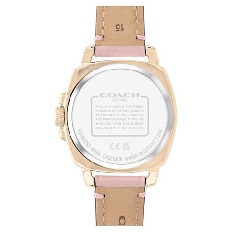 Buy Online Coach Quartz Analog Rose Gold Dial Leather Strap Watch for ...
