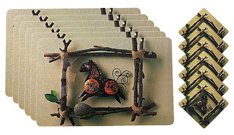 Buy Kuber Industries Flower Design PVC 6 Piece Dining Table Placemat ...