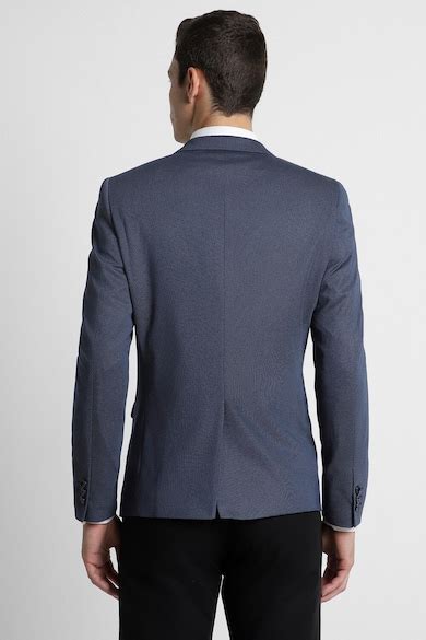 Buy Men Blue Textured Slim Fit Formal Blazer Online - 921860 | Peter ...