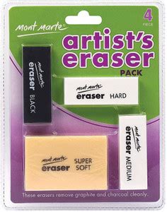 Flipkart.com | Mont Marte SOFT/MEDIUM/HARD/BLACK - ARTIST'S ERASER SET ...