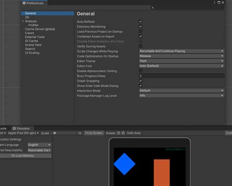 Device Simulator Unity 的图像结果