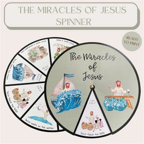 Printable the Miracles of Jesus Spinner Wheel, the Miracles of Jesus ...