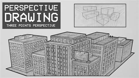 Perspective Drawing 6 - Three Points Perspective - YouTube