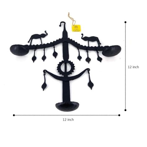 Bastar Iron Art Elephant Design Wall Hanging (Black, 12 inch ...