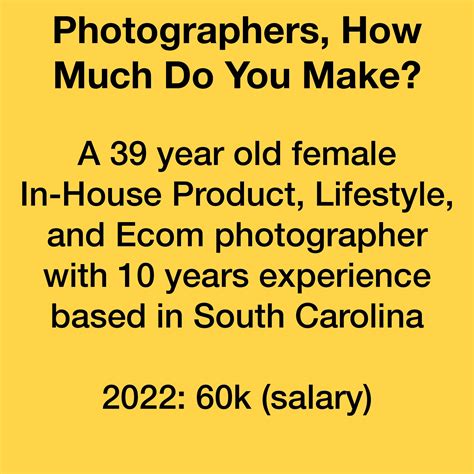 In House Product, Lifestyle, and Ecom photographer: 60k (salary ...