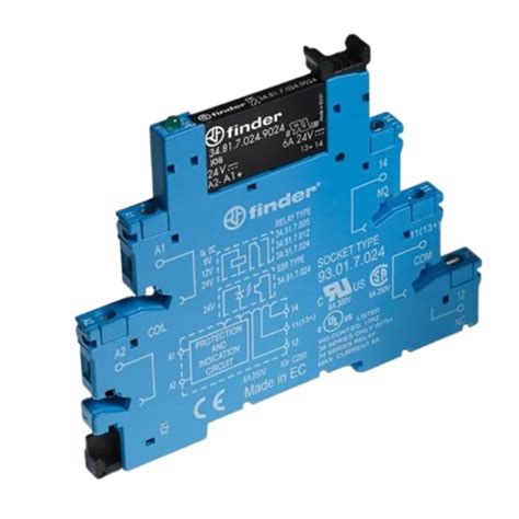 38.81.7.024.9024 Finder | Finder 38 Series Interface Relay, DIN Rail ...