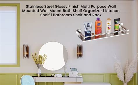 Oslen Stainless Steel Glossy Finish Multi Purpose Wall Mounted Wall ...