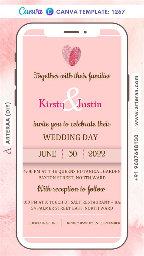 Wedding ceremony invitation card Canva Editable Template of hindu mode ...