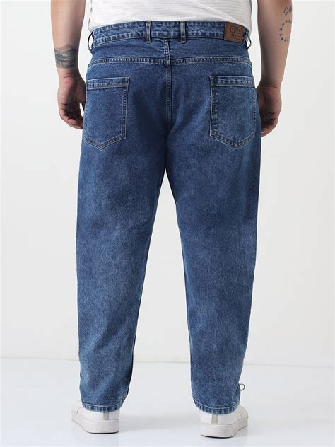 Plus Men's Blue Slim Fit Washed Denim Jeans Stretchable – Urbano Fashion