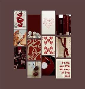 Wall Posters Red & Burgundy Aesthetic Wall Art Collection, 12 Pcs ...