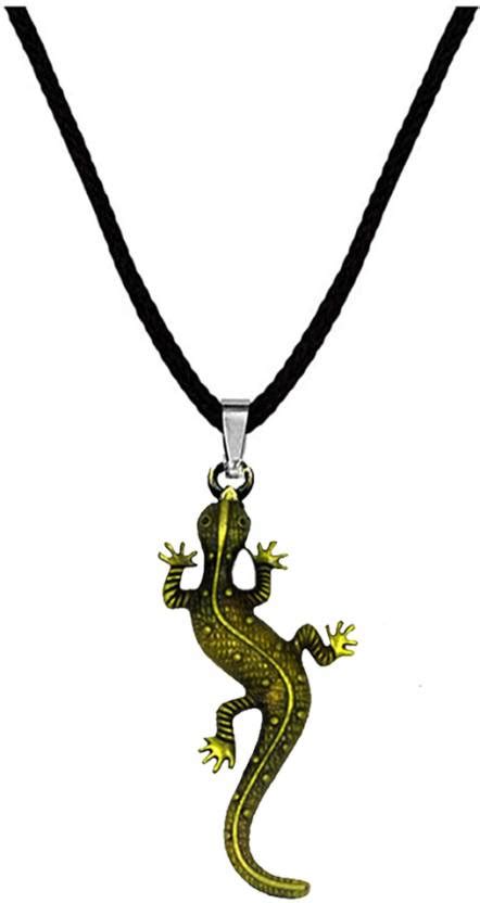 AFH Animal Lizard Chipkali Gecko Iguana Hip Hop Bronze Necklace Pendant ...