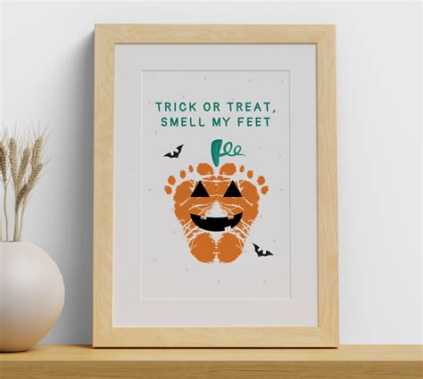 Pumpkin Baby Footprint Wall Art Craft Keepsake Gift Handprint Footprint ...