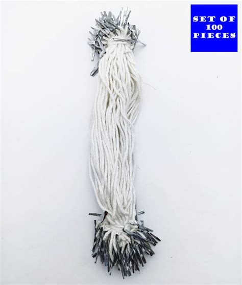 CRAFTWAFT White 100pcs, Cotton File Tags Thread 10 inch Long for Tag ...