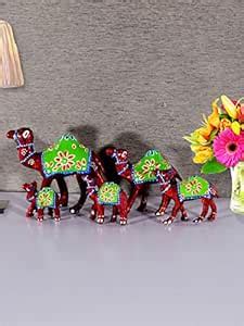 Buy DreamKraft Paper Mache Camel Showpiece, Standard, Red, 5 Piece ...