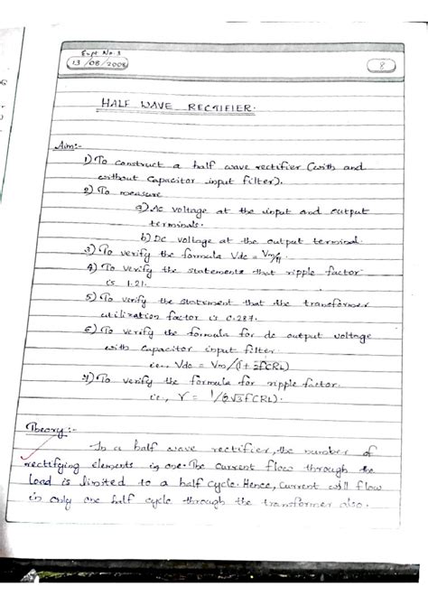 Electronics Half Wave Rectifier - Computer Diploma - Studocu