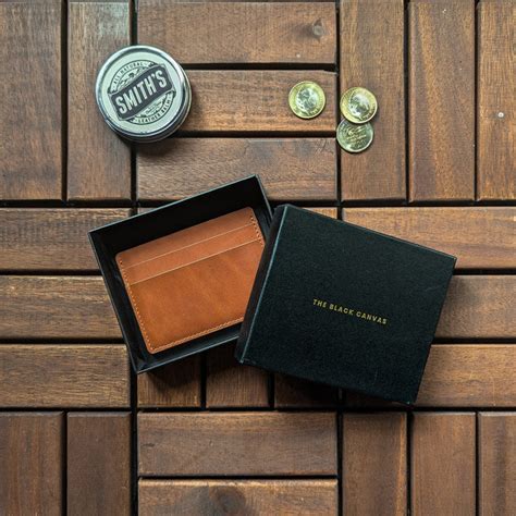 Leather Card Wallet - Honey Tan – The Black Canvas
