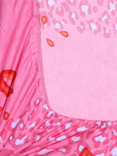 Klotthe Cartoon Characters Pink 300 TC Cotton Blend Elasticated Double ...