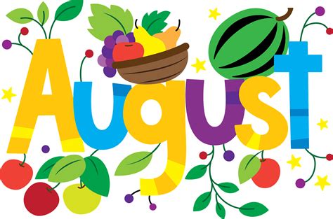 August Cliparts - Celebrate the End of Summer with High-Quality Images