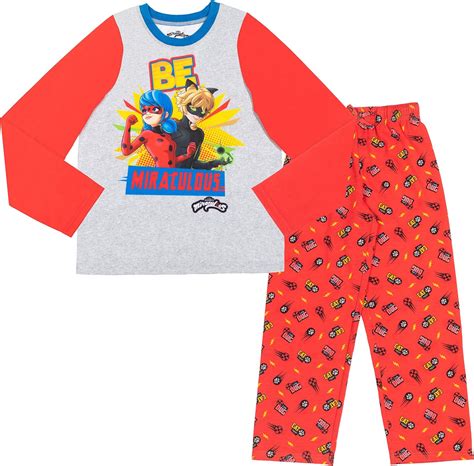 Buy Miraculous Ladybug Cat Noir LittleBig Girls Long Sleeve Pajama Pant ...