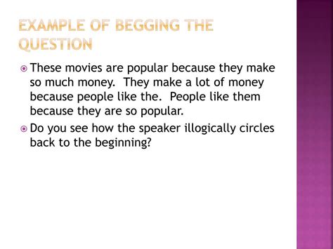 Begging the Question Examples 的图像结果