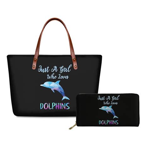 Buy Showudesigns Dolphin Handbag with Wallet Sets, Party Beach Travel ...