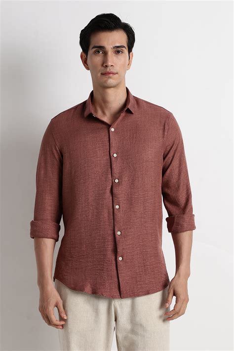 Buy Textured Cotton Shirt for Men with Dobby Weave Green - Blu Mnky