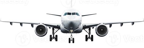 Front view of a commercial airplane on transparent background 48777184 PNG