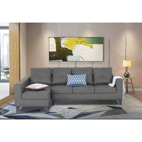 Adorn India Haddin Premium L Shape 6 Seater Sofa Set (Left Hand Side)