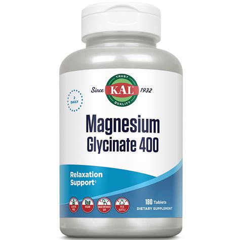 KAL Magnesium Glycinate 400 mg | Healthy Relaxation, Muscle Function ...