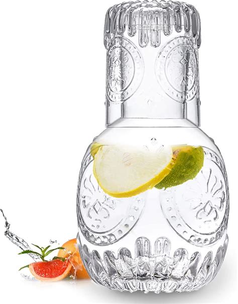 Amazon.com: Bedside Water Carafe and Glass Set 33oz Vintage Nightstand ...