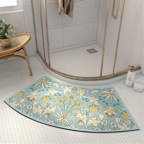 Amazon.com: UVCMDUI Non Slip Corner Shower Mat, 10s Quick Drying Curved ...