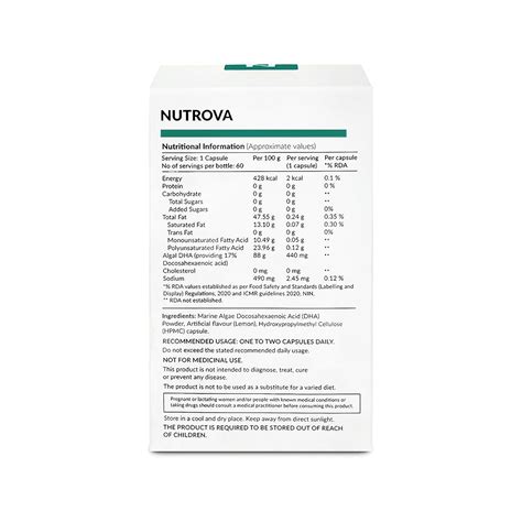 Nutrova Complete Omega 3 Capsules (60 Nos) - Cureka