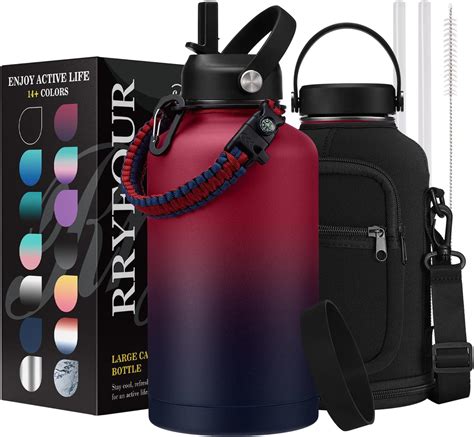 Amazon.com: 64 OZ Insulated Water Bottles with Straw - Flex Cap ...